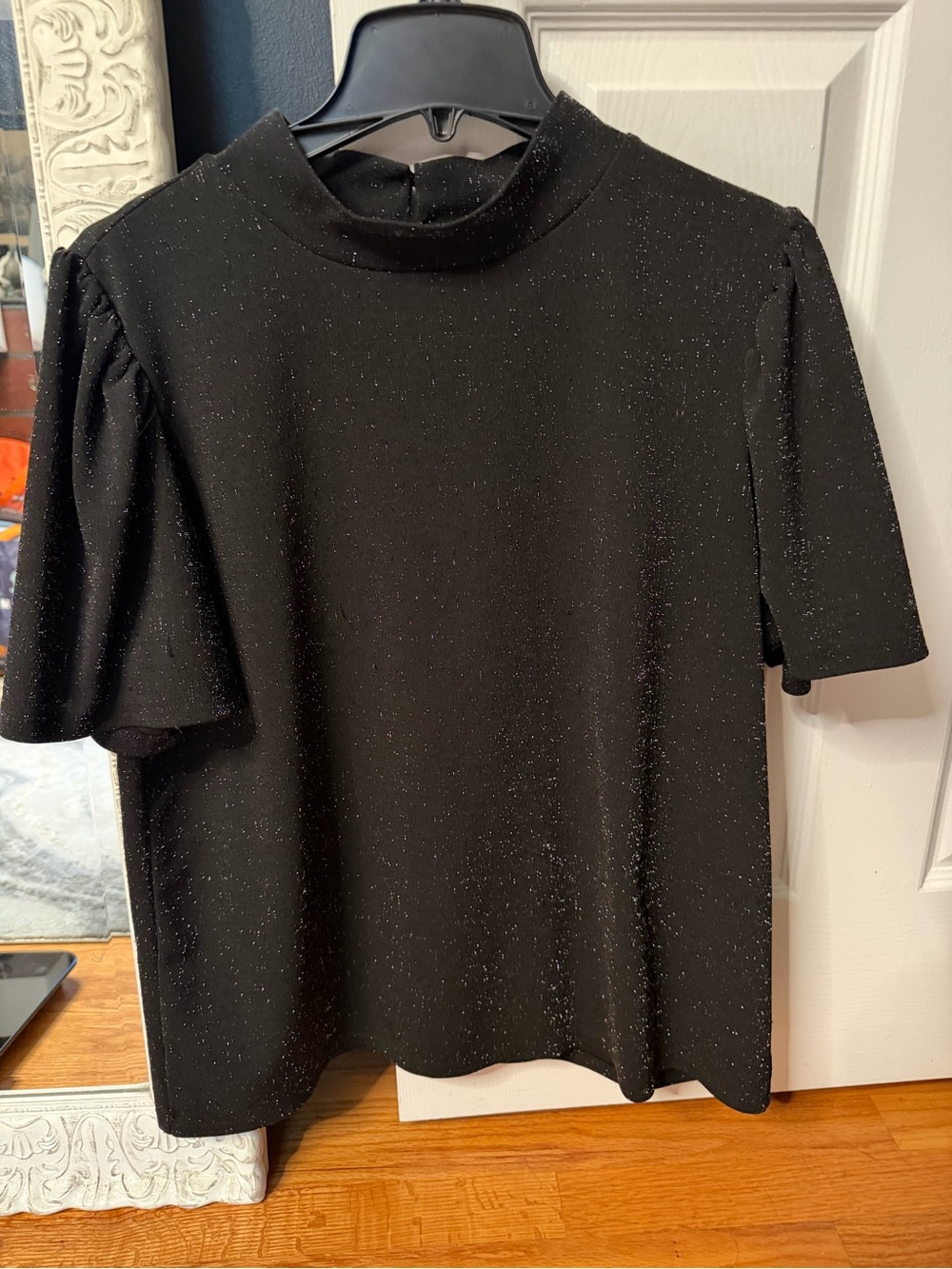 Ann Taylor black sparkles blouse
